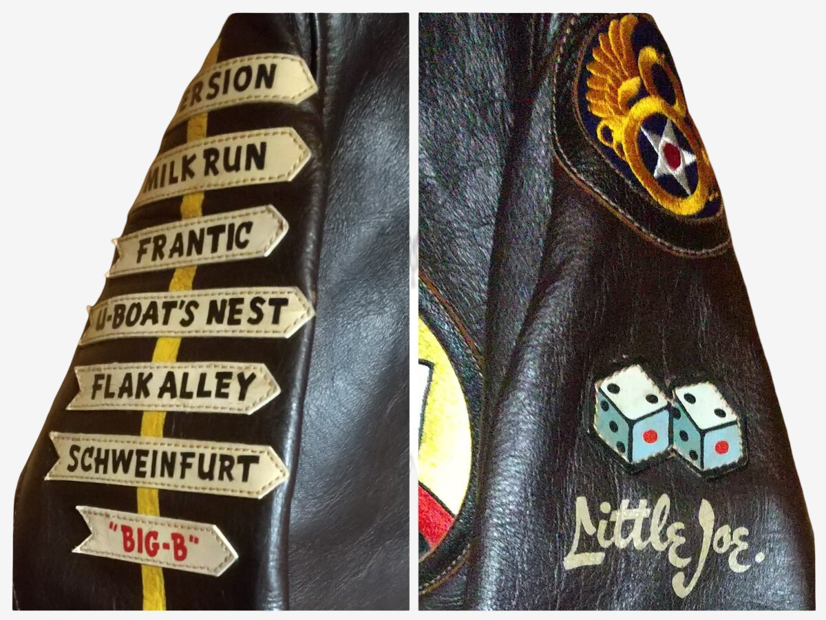 The Real McCoy’s A-2 Flight Jacket Doc’s Disciples Full Custom Horsehide WWII Nose Art Leather Jacket Vintage Replica