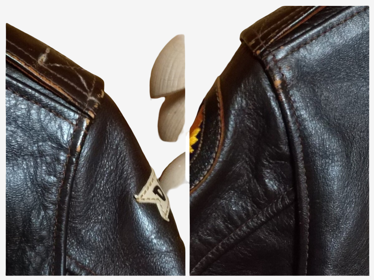 The Real McCoy’s A-2 Flight Jacket Doc’s Disciples Full Custom Horsehide WWII Nose Art Leather Jacket Vintage Replica