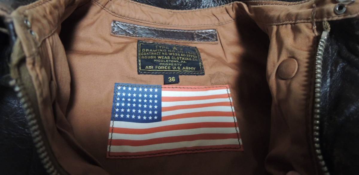 The Real McCoy’s A-2 Little Bitch Custom Flight Jacket One-Off Hand Painted Horsehide Pin Up Art Size 36