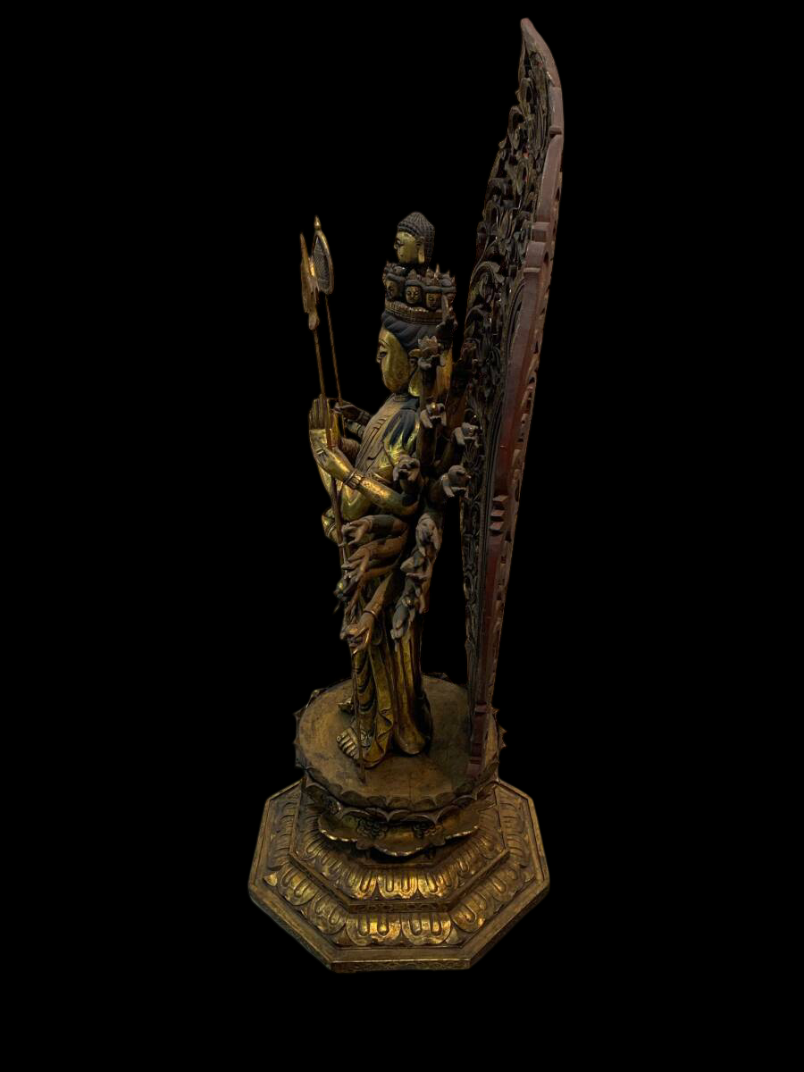 Monumental Thousand-Armed Kannon (Senju Kannon) Wooden Sculpture | Temple-Scale Buddhist Statue ~120 cm