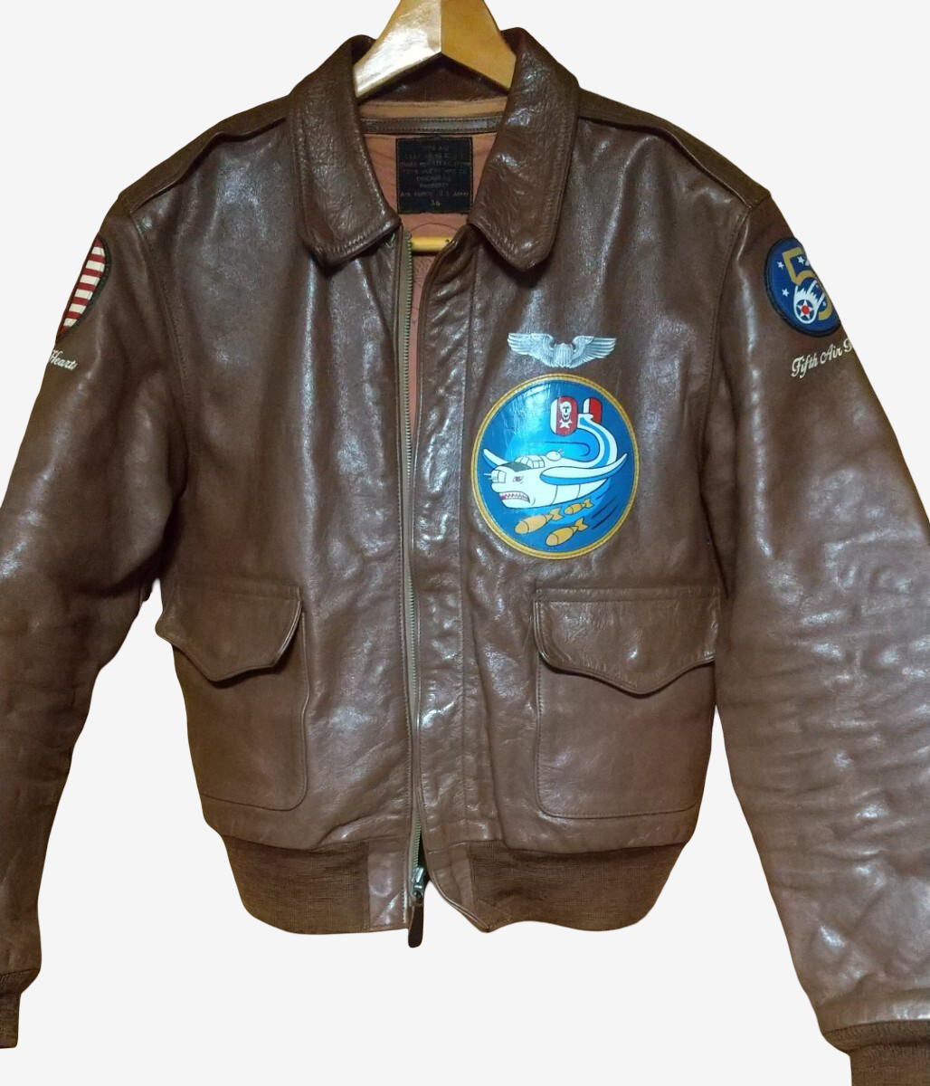 Toys McCoy A-2 Horsehide Flight Jacket Size 36 “Jolly Rogers” Nose Art Custom WWII Bomber Leather Collector Piece