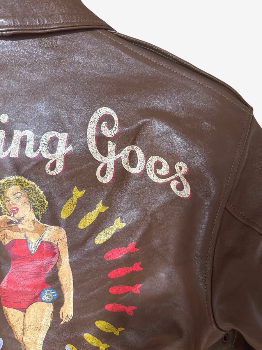 Toys McCoy A-2 Horsehide Flight Jacket “Anything Goes” Marilyn Monroe Pin-Up Limited 70 Japan Reproduction