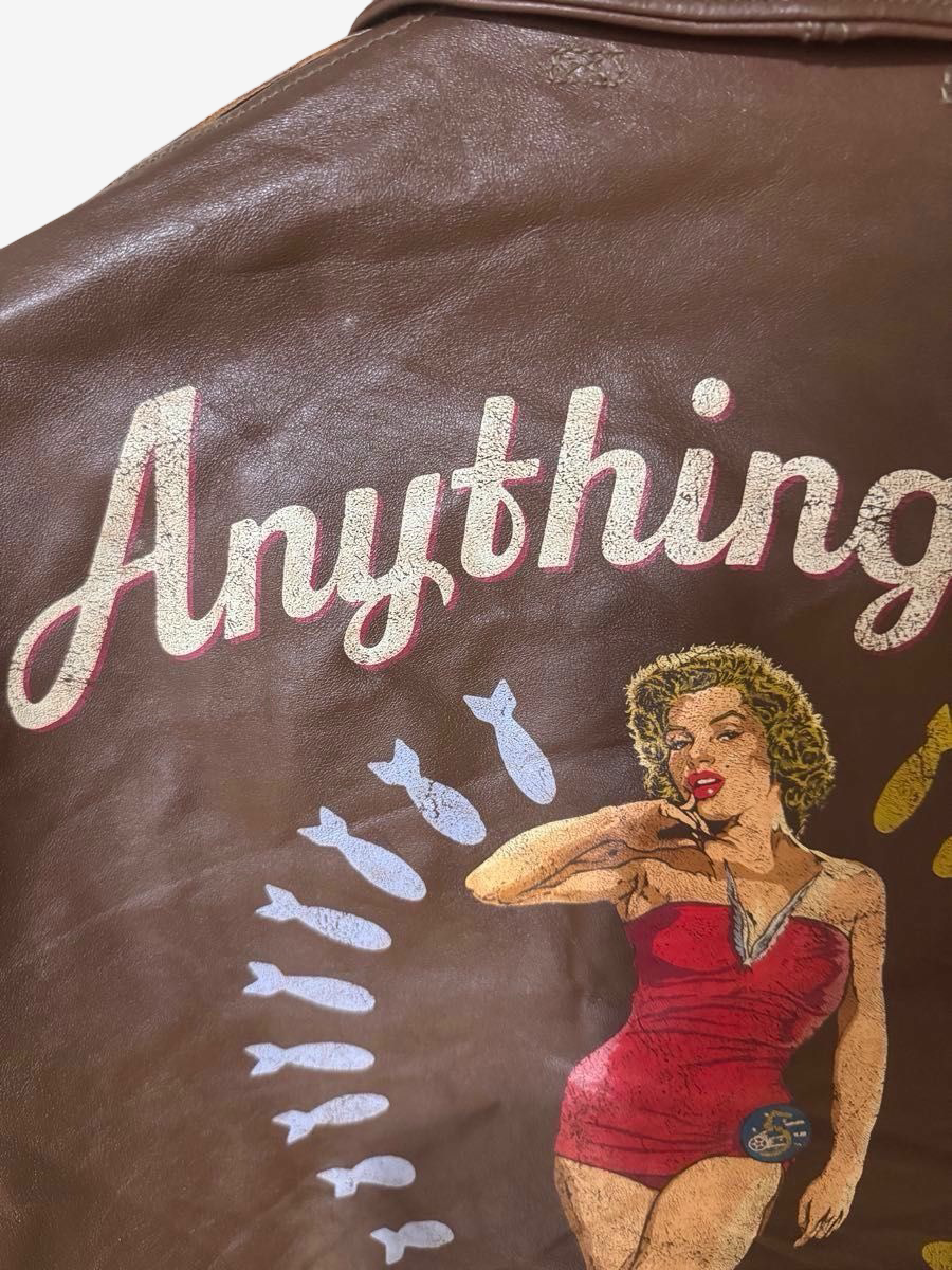 Toys McCoy A-2 Horsehide Flight Jacket “Anything Goes” Marilyn Monroe Pin-Up Limited 70 Japan Reproduction