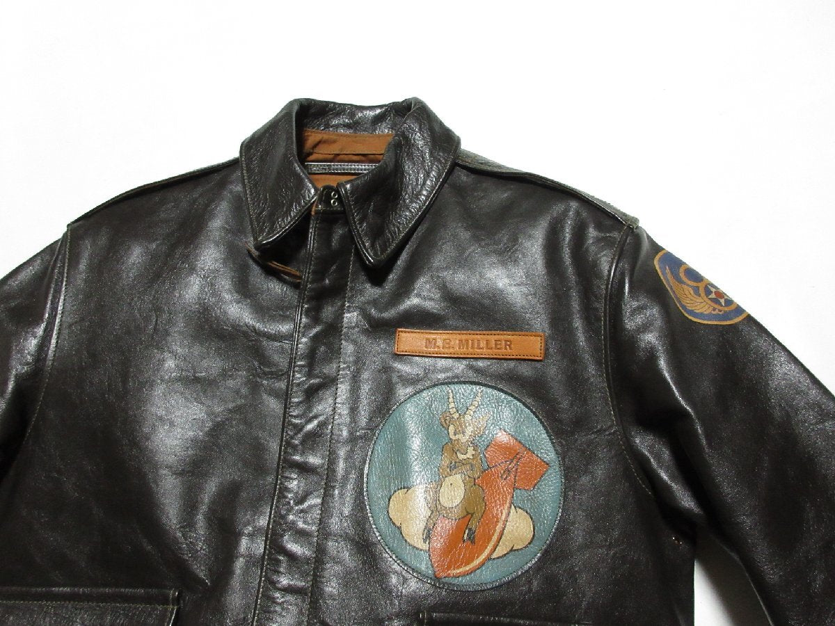 Toys McCoy A-2 Sugar Blues Flight Jacket Size 38 Horsehide Rough Wear Pin Up Art Limited 100 Seal Brown
