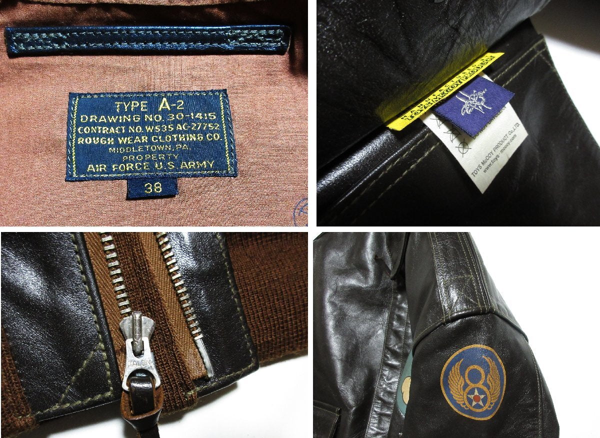 Toys McCoy A-2 Sugar Blues Flight Jacket Size 38 Horsehide Rough Wear Pin Up Art Limited 100 Seal Brown
