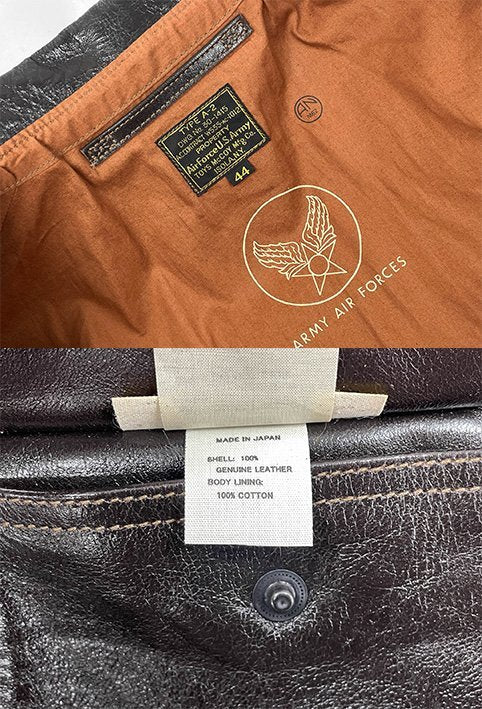 Toys McCoy A2 Jacket Shangri La Don Gentile Nose Art Eagle Squadron Leather Flight Jacket Size 44