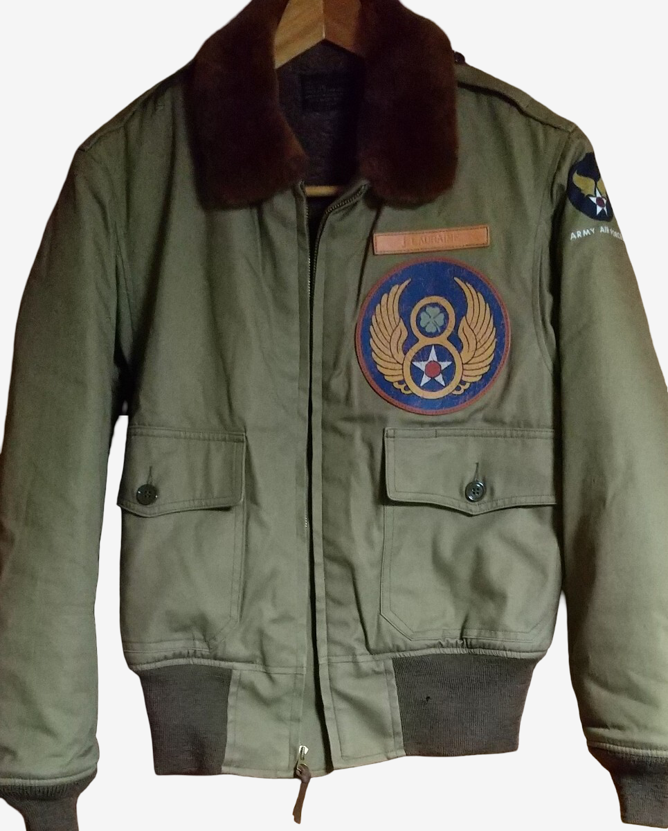 Toys McCoy B-10 Bugs Bunny Flight Jacket Custom WWII Style Alpaca Lined Military Cartoon Jacket Size 36