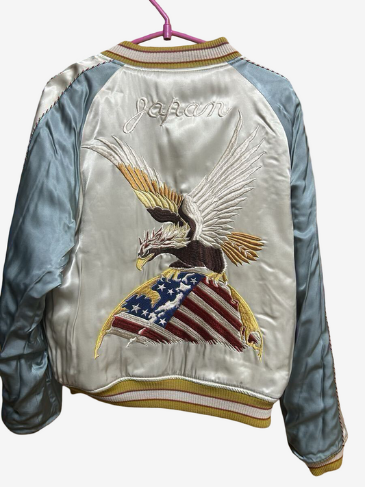 Toys McCoy Felix Sukajan Reversible Jacket Fighting 31 Eagle Japan Satin Vintage Style