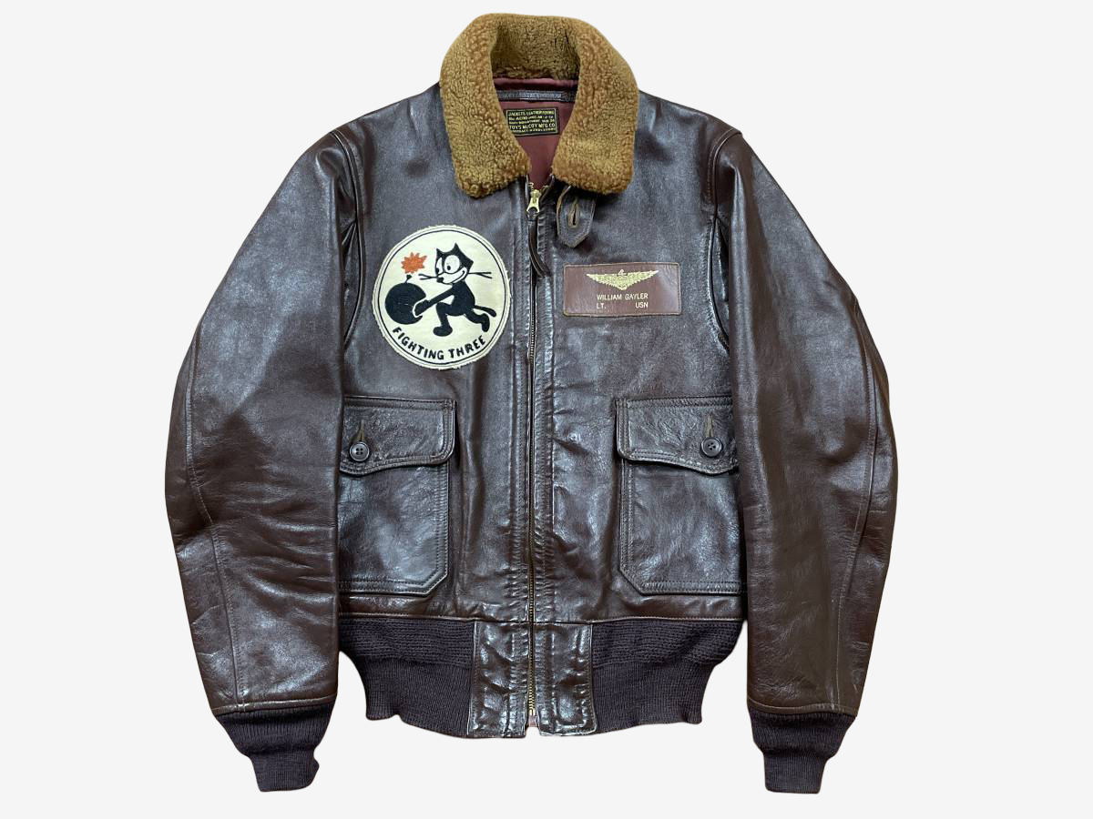 Toys McCoy G-1 Felix The Cat Let’s Get ’Em F4F Wild Cat Naval Flight Jacket Size 34