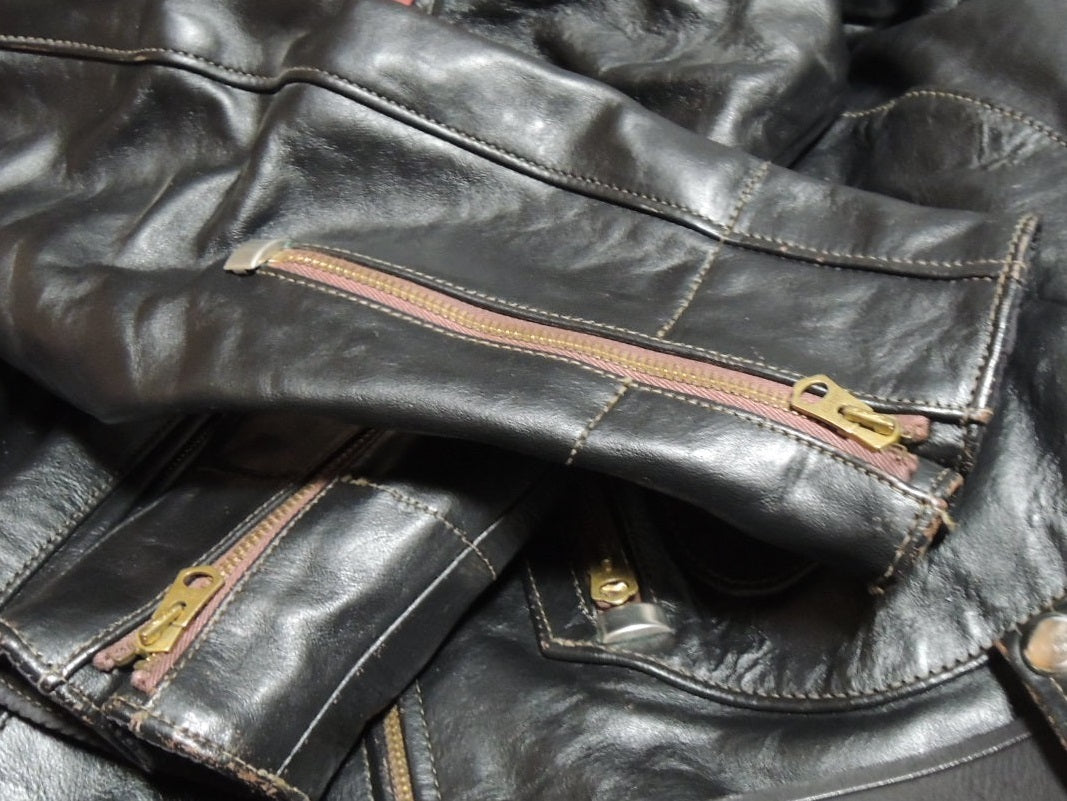 Toys McCoy Johnny Rocker Double Riders Jacket Horsehide Shearling Collar Talon Zipper Vintage Style 36