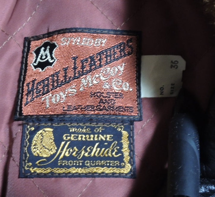 Toys McCoy Johnny Rocker Double Riders Jacket Horsehide Shearling Collar Talon Zipper Vintage Style 36