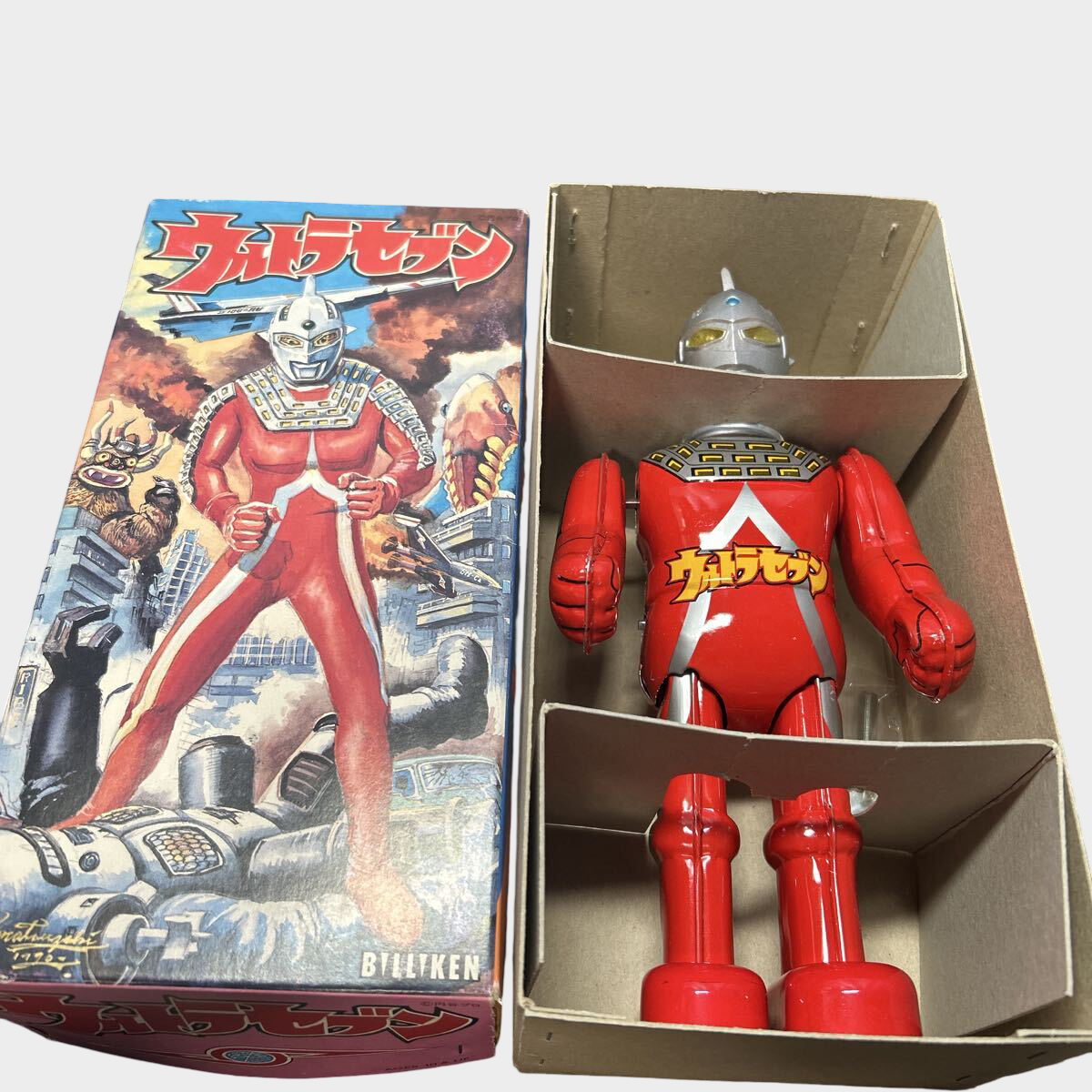 Ultraseven Tin Walking Robot — Japanese Mechanical Tin Toy