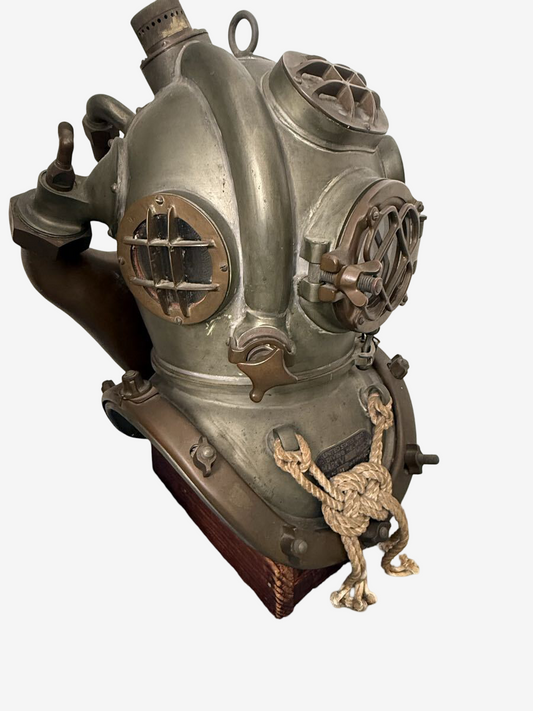 Vintage United States Navy USN Mark V Mod 1 Diving Helmet 1970 Naval Maritime Industrial Nautical Display Artifact