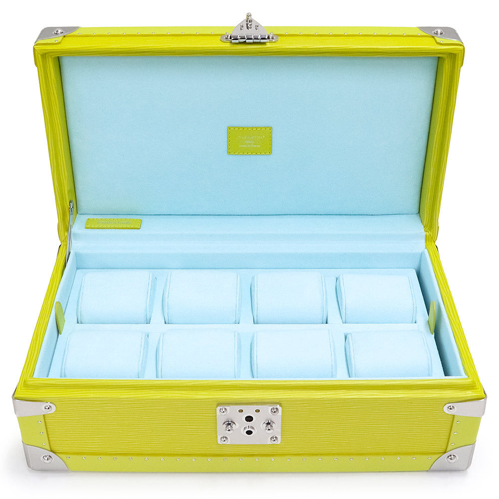 Louis Vuitton Coffret 8 Montre Watch Trunk Yellow Epi Leather Silver Hardware NS Rank – Custom-Order LV Watch Case Collectible