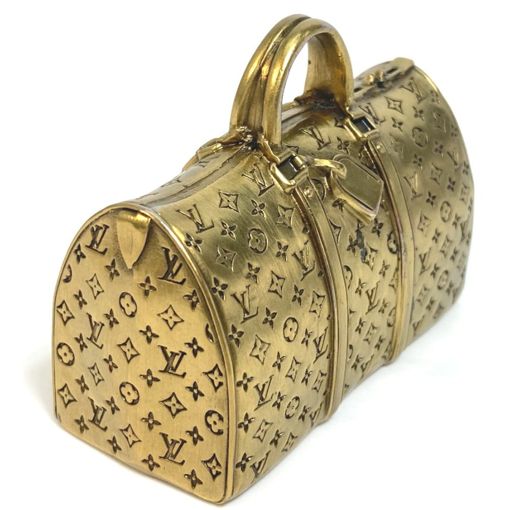 Louis Vuitton Monogram Keepall Miniature Sculpture Paperweight · Solid Metal Bronze-Gold LV Desk Objet · Collectible Novelty Accessory