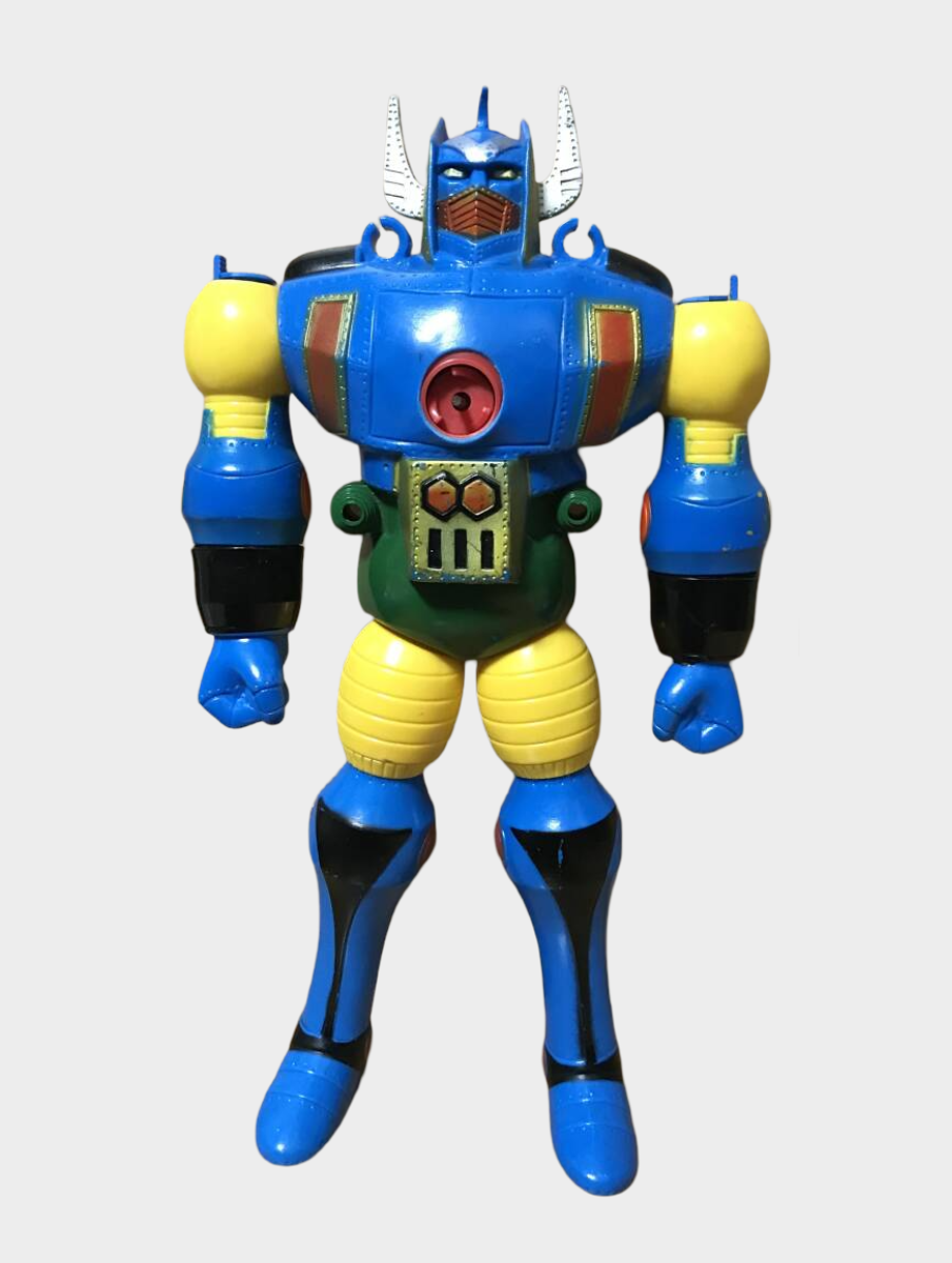 Vintage Jumbo Machinder Super Robot Soft Vinyl Figure (Jumbo Class) — Chest Lever Detached (Repairable) — Popy/Bandai-Era Display Mecha
