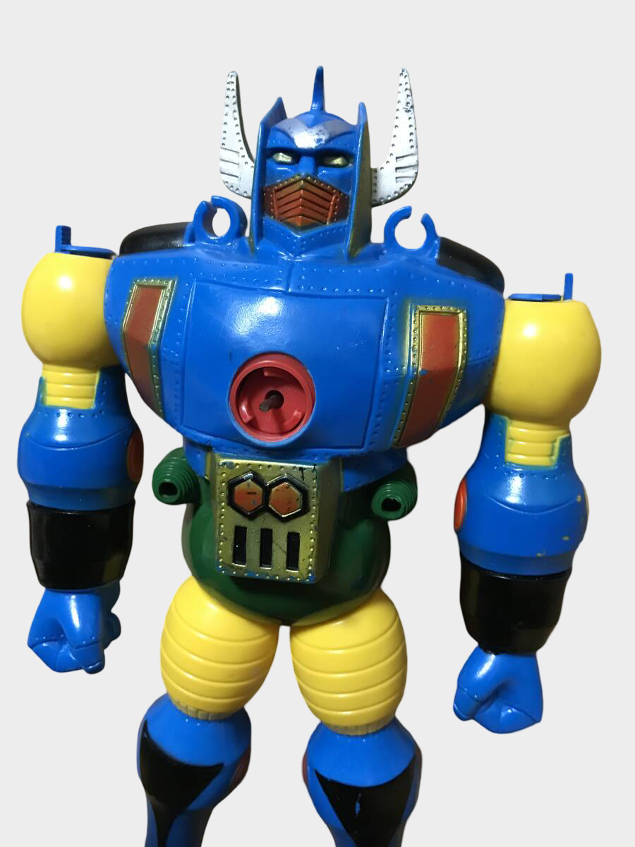 Vintage Jumbo Machinder Super Robot Soft Vinyl Figure (Jumbo Class) — Chest Lever Detached (Repairable) — Popy/Bandai-Era Display Mecha