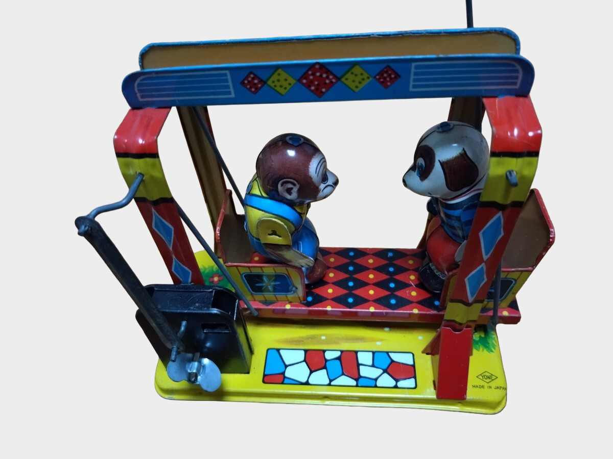Vintage 1950s Japanese SY Tin Animal Swing Mechanical Toy Working
