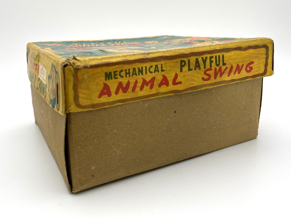 Vintage 1950s Japanese Tin Playful Animal Swing Mechanical Toy Boxed