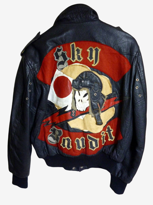 Vintage 1982 Johnsons La Rocka Sky Bandit Leather Flying Jacket King’s Road London Rare
