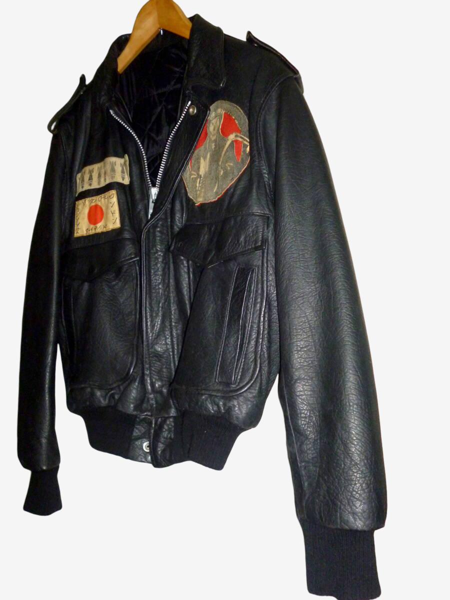 Vintage 1982 Johnsons La Rocka Sky Bandit Leather Flying Jacket King’s Road London Rare
