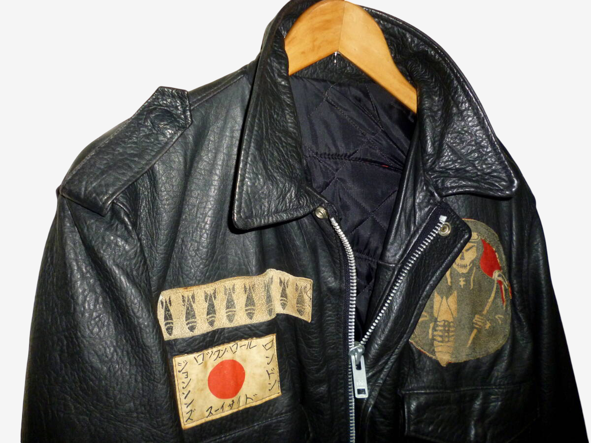 Vintage 1982 Johnsons La Rocka Sky Bandit Leather Flying Jacket King’s Road London Rare