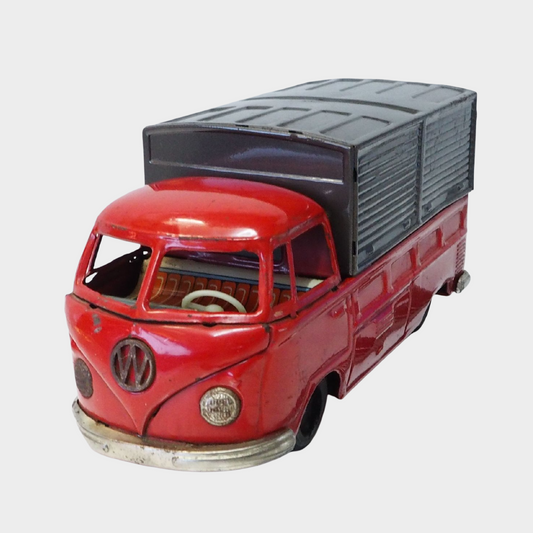 Vintage Bandai VW Type 2 Tin Truck Japan Showa Era Friction Toy Commercial Vehicle