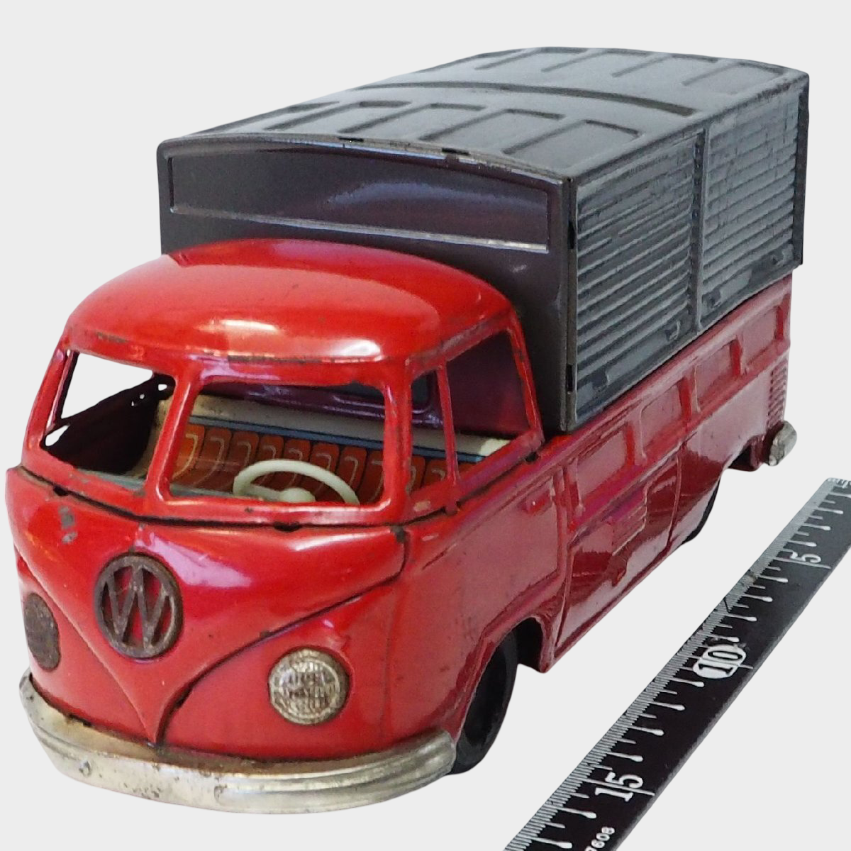 Vintage Bandai VW Type 2 Tin Truck Japan Showa Era Friction Toy Commercial Vehicle