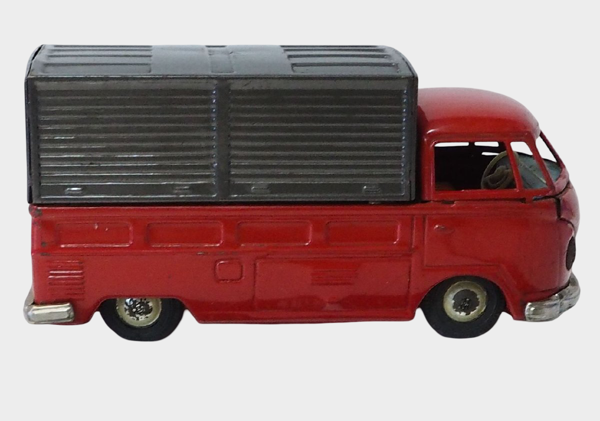 Vintage Bandai VW Type 2 Tin Truck Japan Showa Era Friction Toy Commercial Vehicle