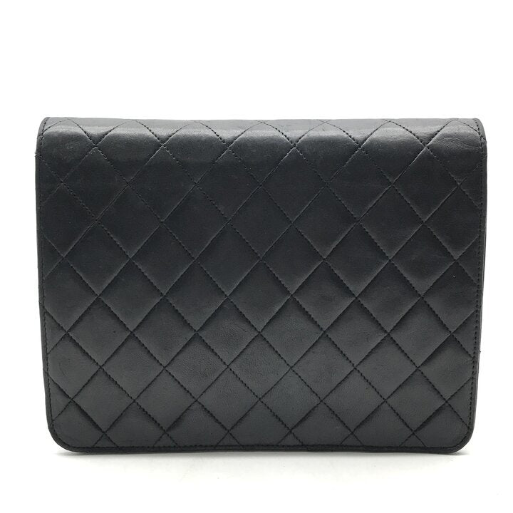 Vintage Chanel Matelasse 22 Black Lambskin Single Flap Chain Shoulder Bag