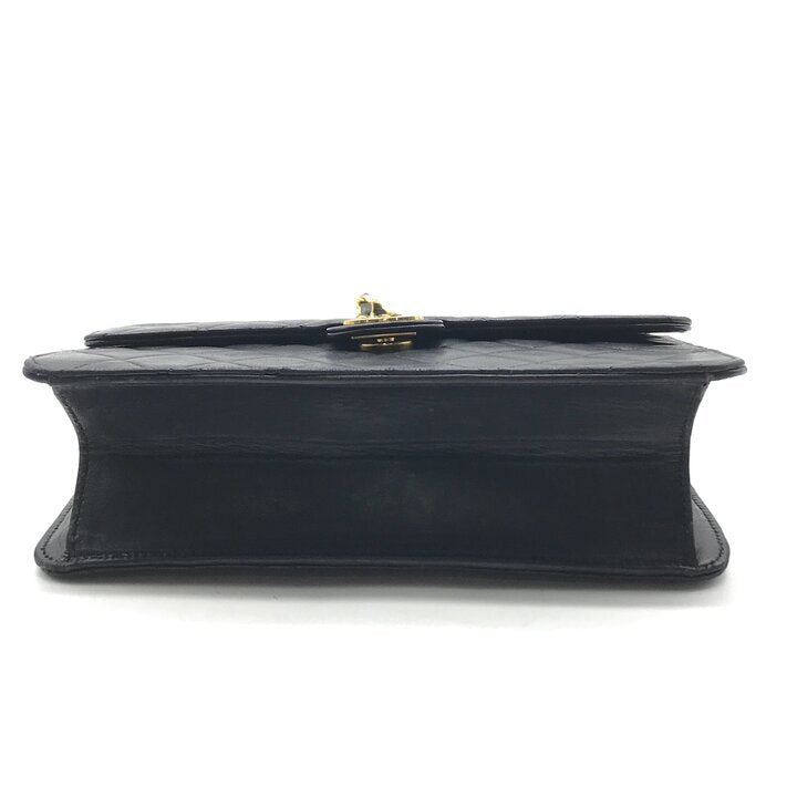 Vintage Chanel Matelasse 22 Black Lambskin Single Flap Chain Shoulder Bag