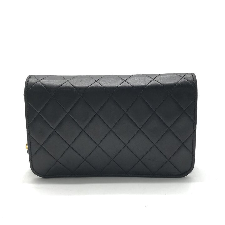 Vintage Chanel Mini Matelasse 19 Black Lambskin Chain Shoulder Bag Gold Hardware