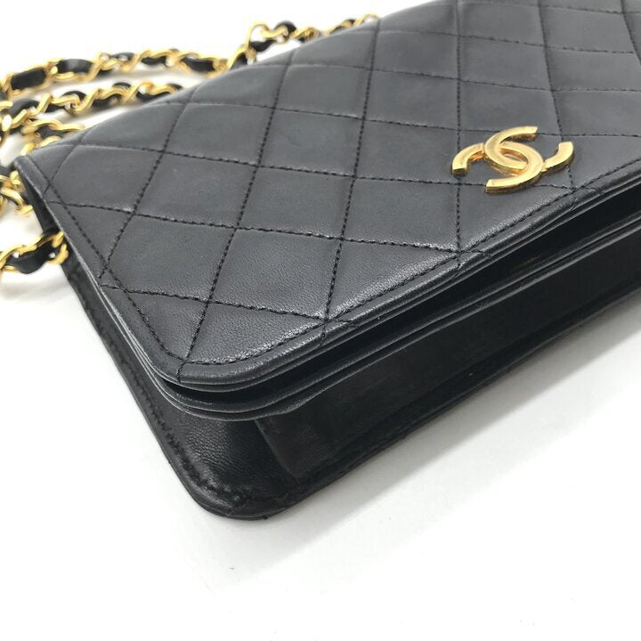 Vintage Chanel Mini Matelasse 19 Black Lambskin Chain Shoulder Bag Gold Hardware
