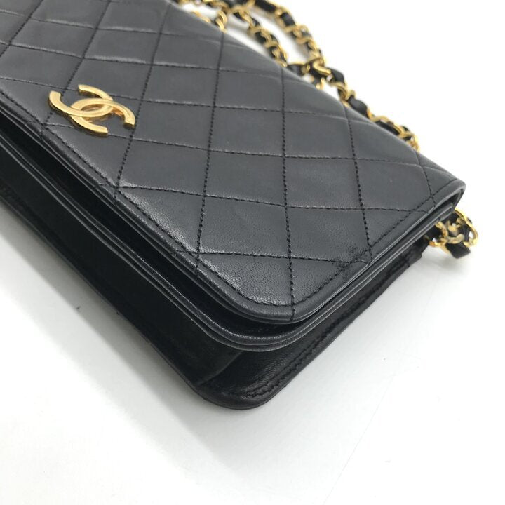Vintage Chanel Mini Matelasse 19 Black Lambskin Chain Shoulder Bag Gold Hardware