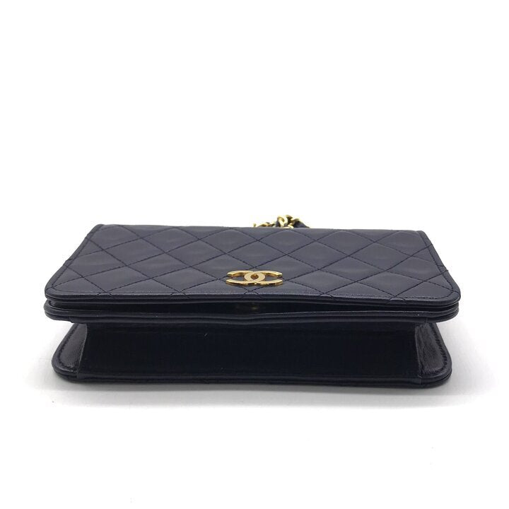 Vintage Chanel Mini Matelasse 19 Navy Lambskin Gold Hardware 1 Series