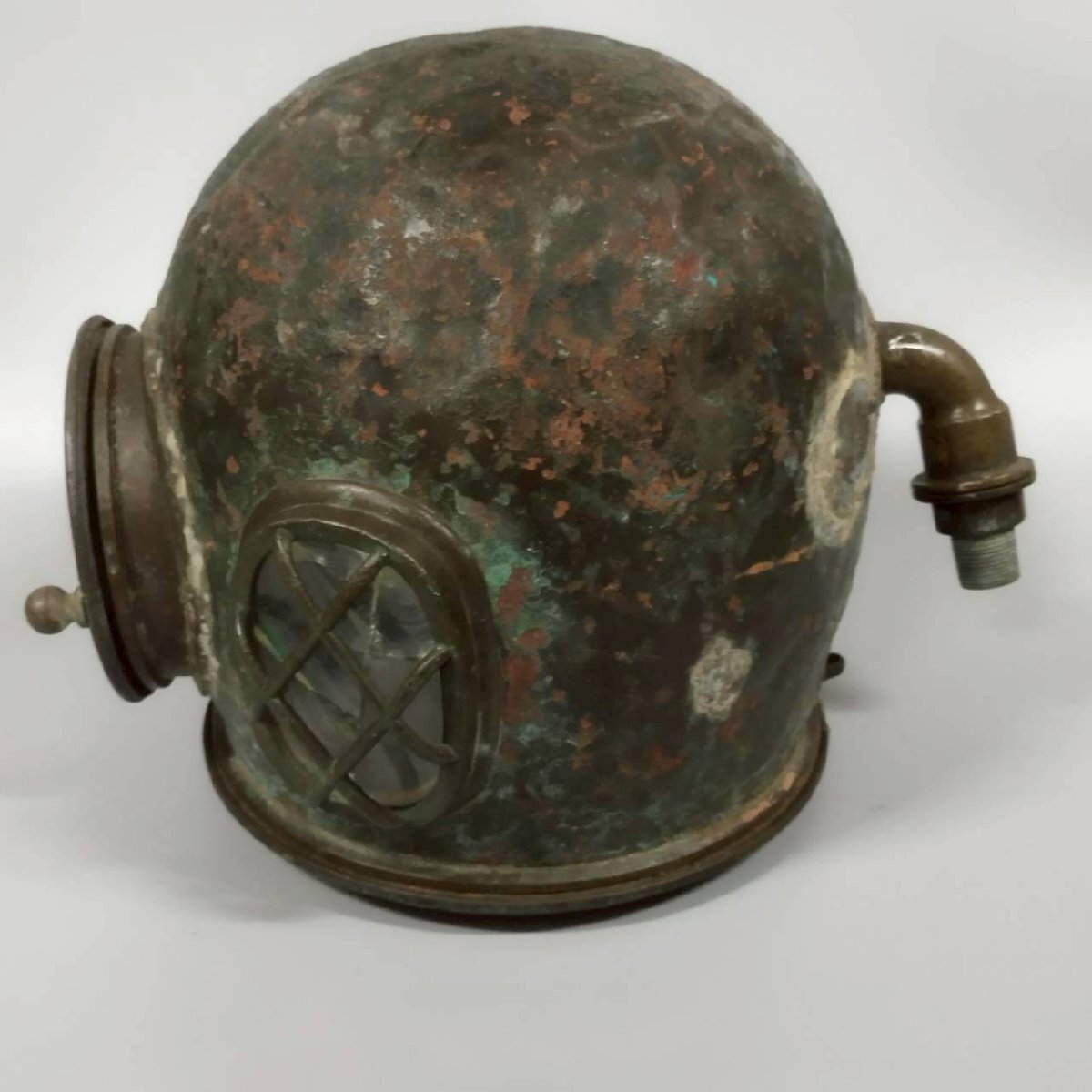Vintage Diving Helmet Brass Tone Maritime Salvage Relic Industrial Nautical Display