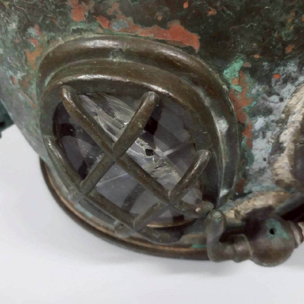 Vintage Diving Helmet Brass Tone Maritime Salvage Relic Industrial Nautical Display
