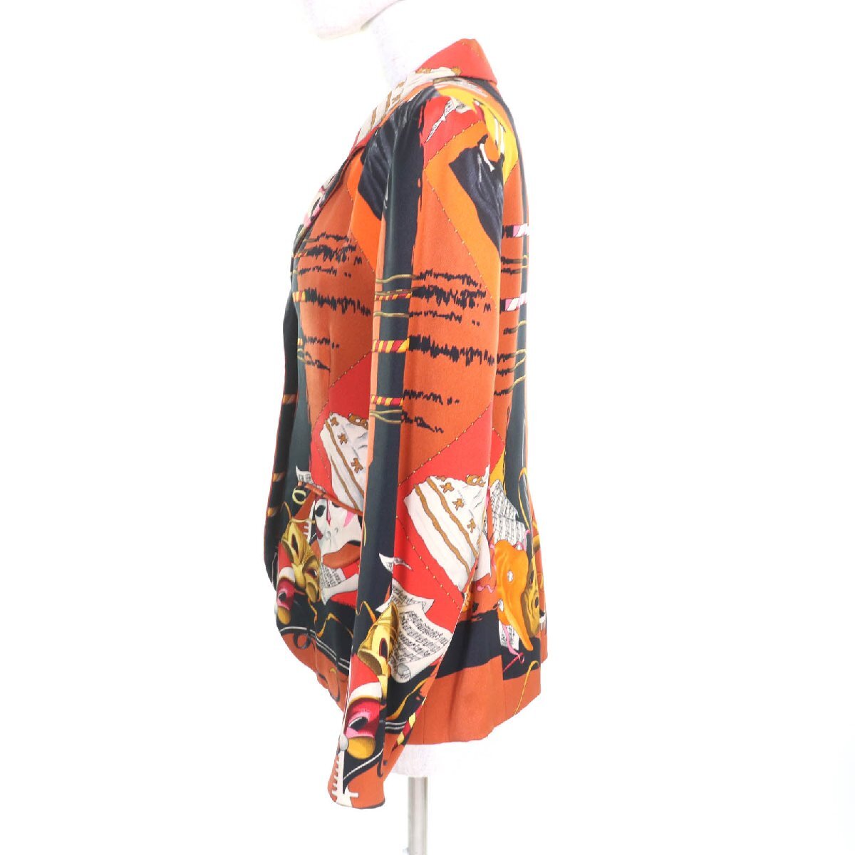 Vintage Hermès LE CARNAVAL DE VENISE Silk Blazer Venetian Carnival Print Size 40