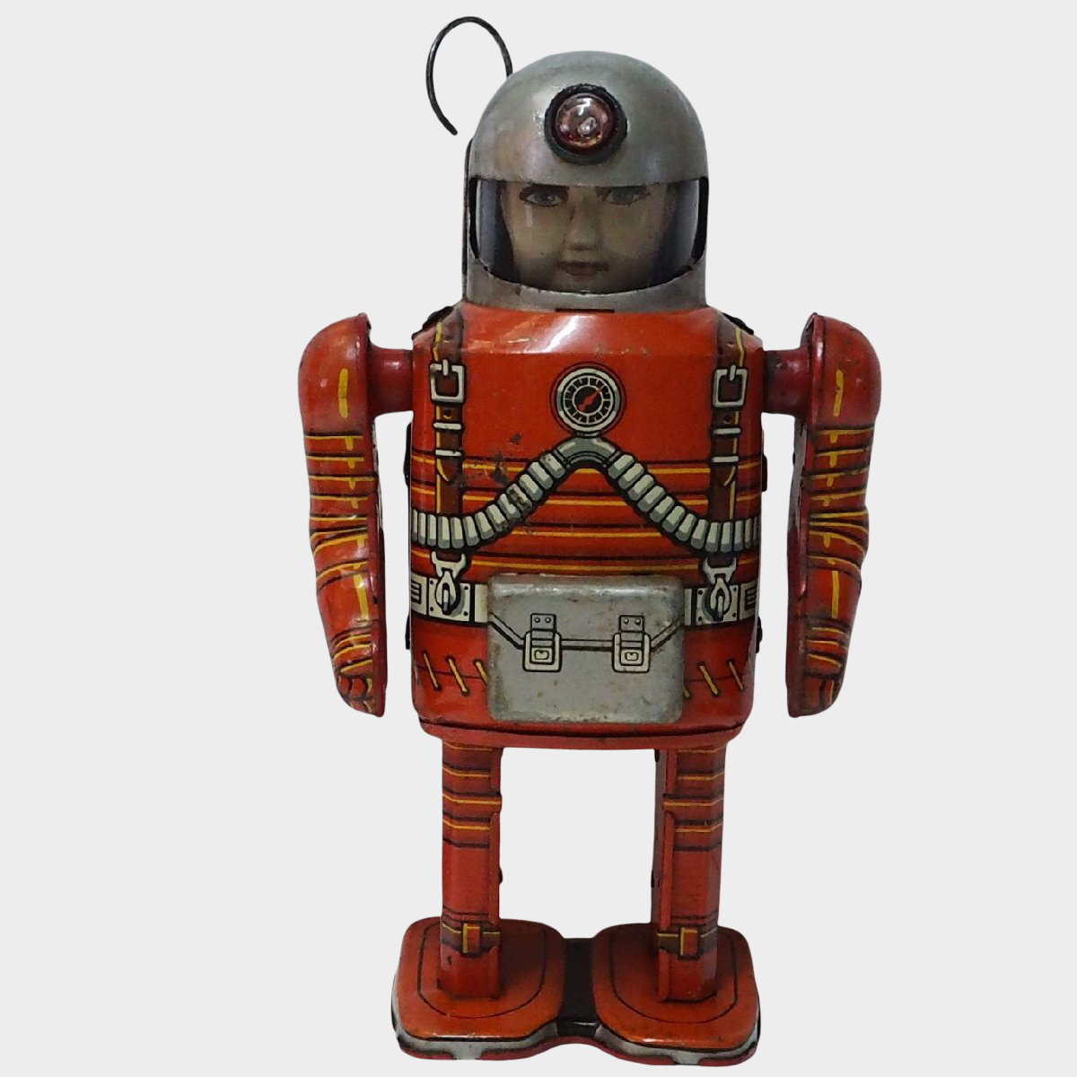 Masudaya Space Man Electric Walking Tin Astronaut Robot – Showa Era Japanese Sci-Fi Tin Toy, Rare Battery-Powered Model