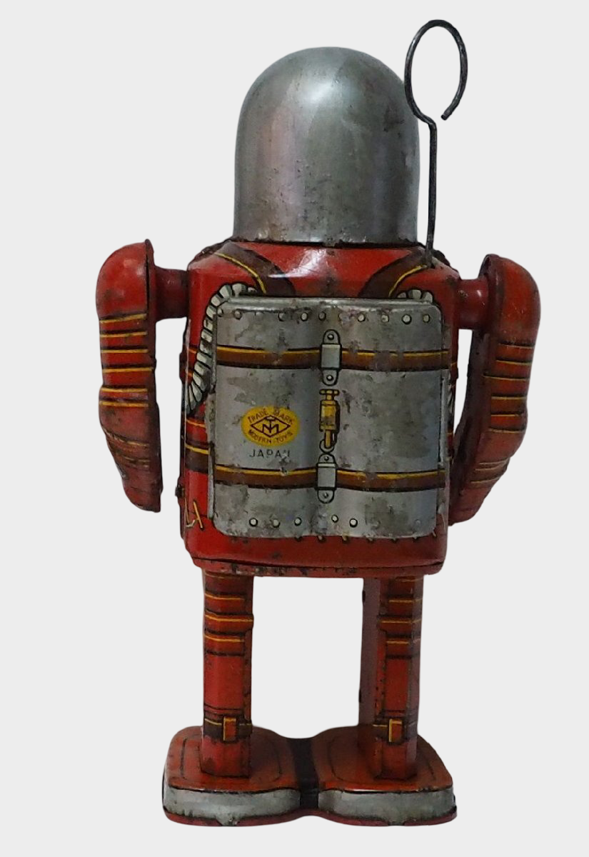 Masudaya Space Man Electric Walking Tin Astronaut Robot – Showa Era Japanese Sci-Fi Tin Toy, Rare Battery-Powered Model