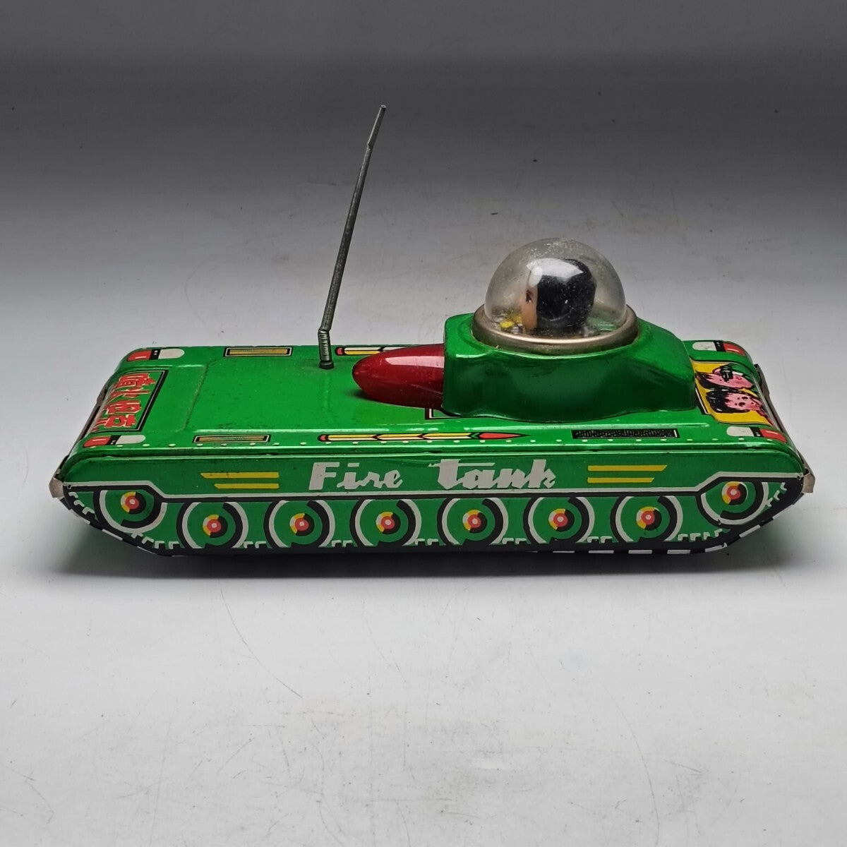 Vintage Japanese Tin Friction Tank Toy with Spark Action, 1950s