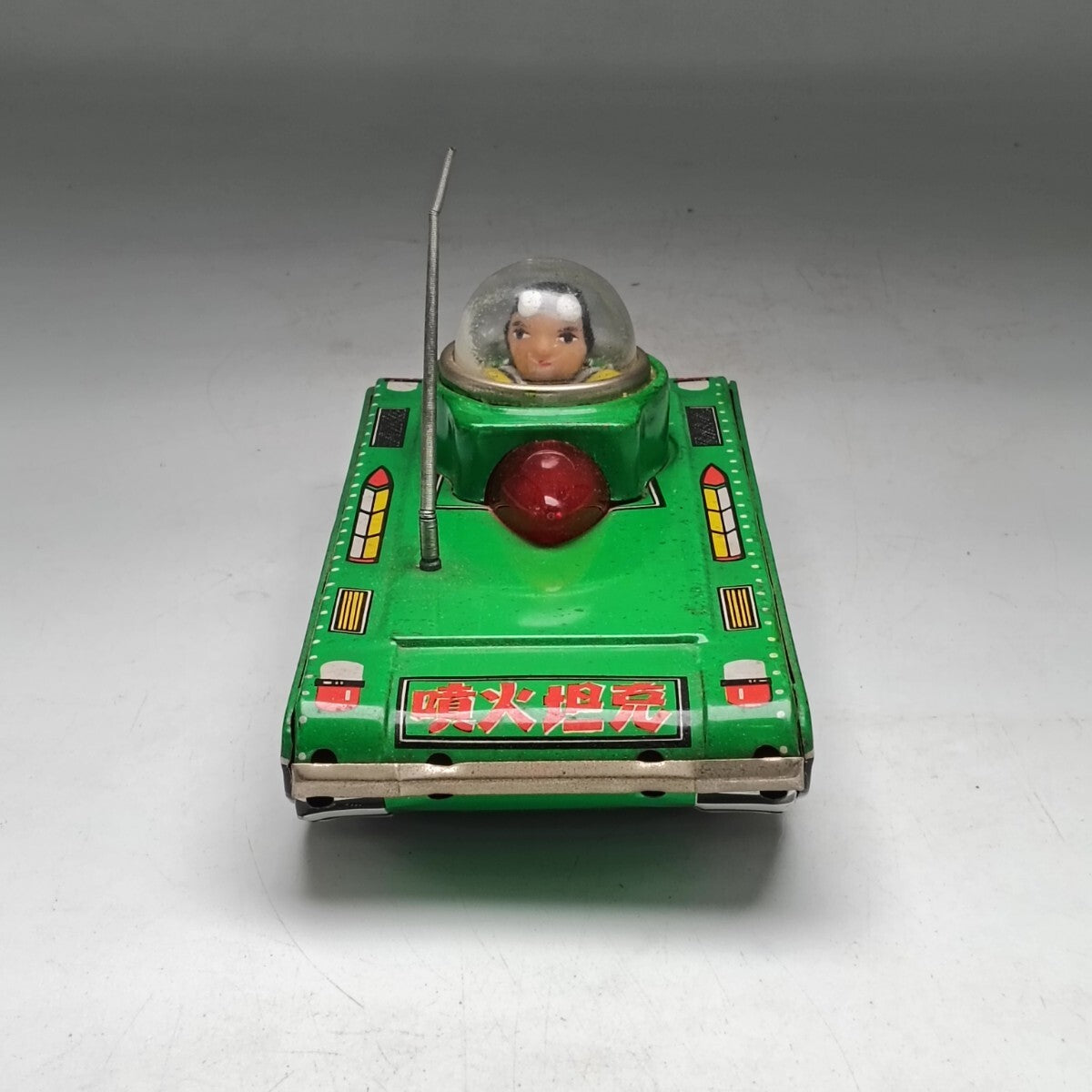 Vintage Japanese Tin Friction Tank Toy with Spark Action, 1950s