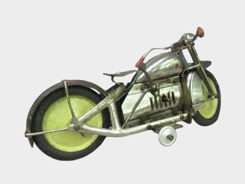 Vintage Japanese Tin Indian Motorcycle Toy Japan Prewar Style Boxed 27cm Wind-Up