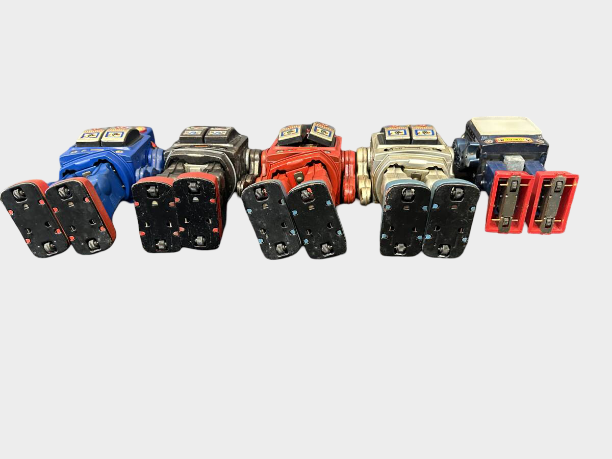 Vintage Japanese Horikawa Tin Robot Group Collection Set Showa Era Battery & Friction Robots Display 5 pcs Lot Set