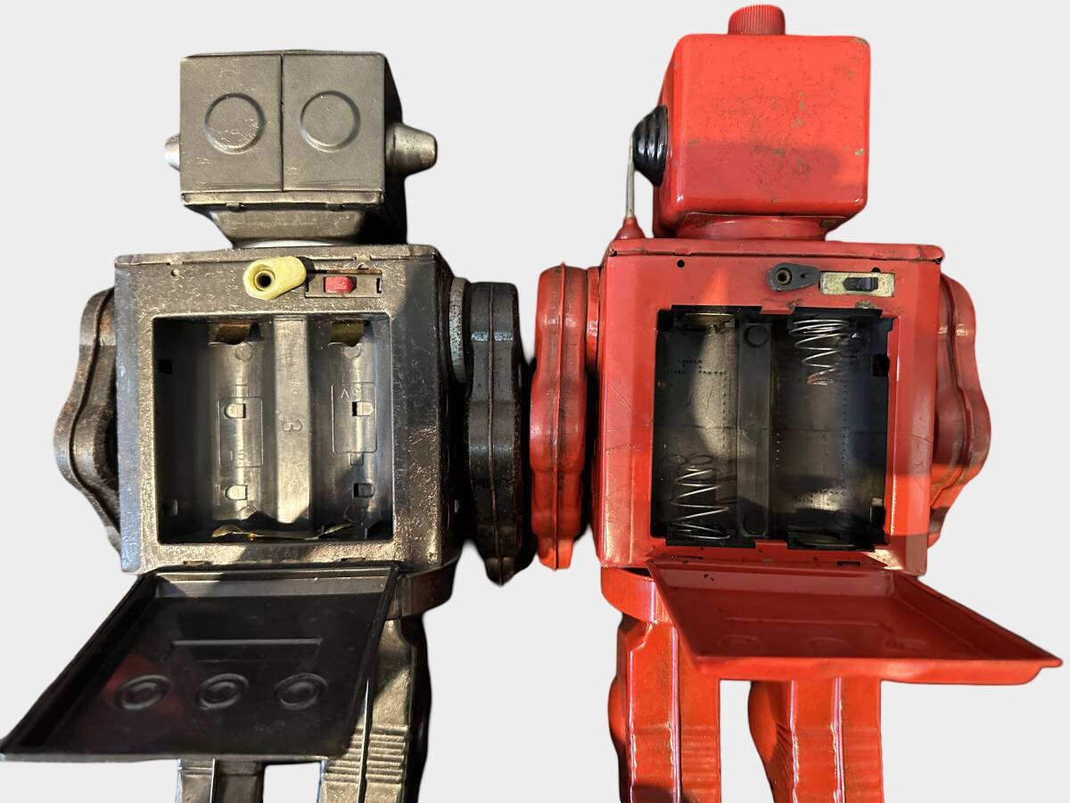 Vintage Japanese Horikawa Tin Robot Group Collection Set Showa Era Battery & Friction Robots Display 5 pcs Lot Set