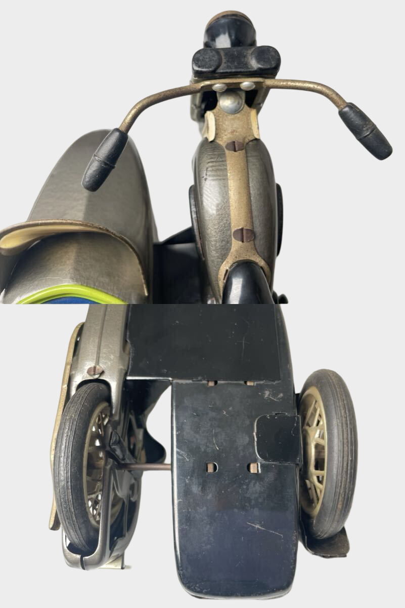 Vintage Japanese Tin Sidecar Motorcycle M-732 | Marusan-Style Showa Retro Friction Bike Toy | Made in Japan