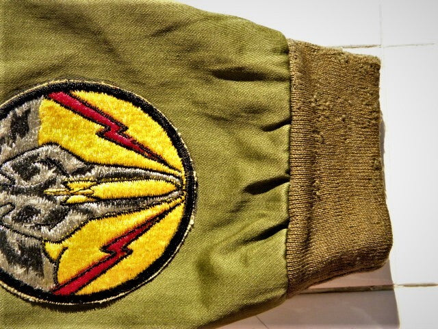 Vintage Korea Tour Jacket Patch Covered Military Souvenir Jacket 40s 50s Squadron Badge Trophy Jacket Rare