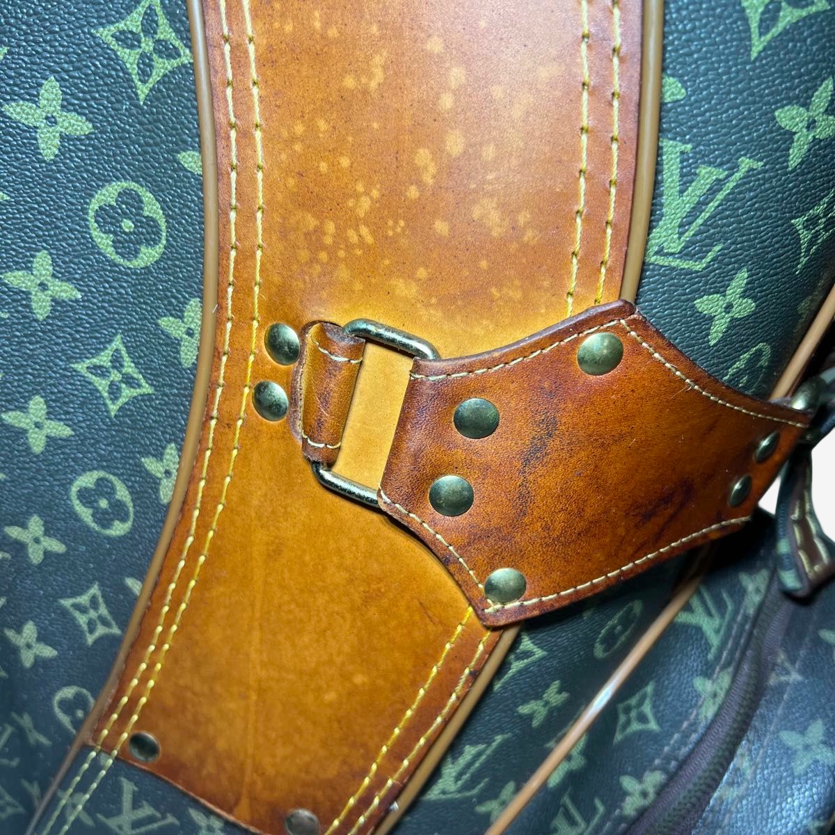 Louis Vuitton Vintage Monogram Golf Caddy Bag, Patinated Vachetta Leather, with Hood & Shoulder Strap
