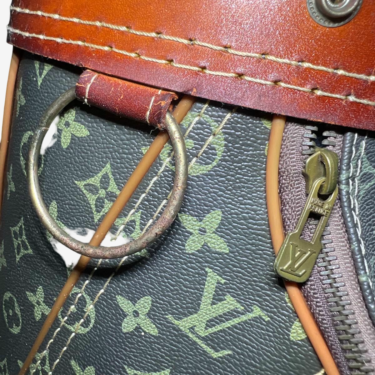 Louis Vuitton Vintage Monogram Golf Caddy Bag, Patinated Vachetta Leather, with Hood & Shoulder Strap