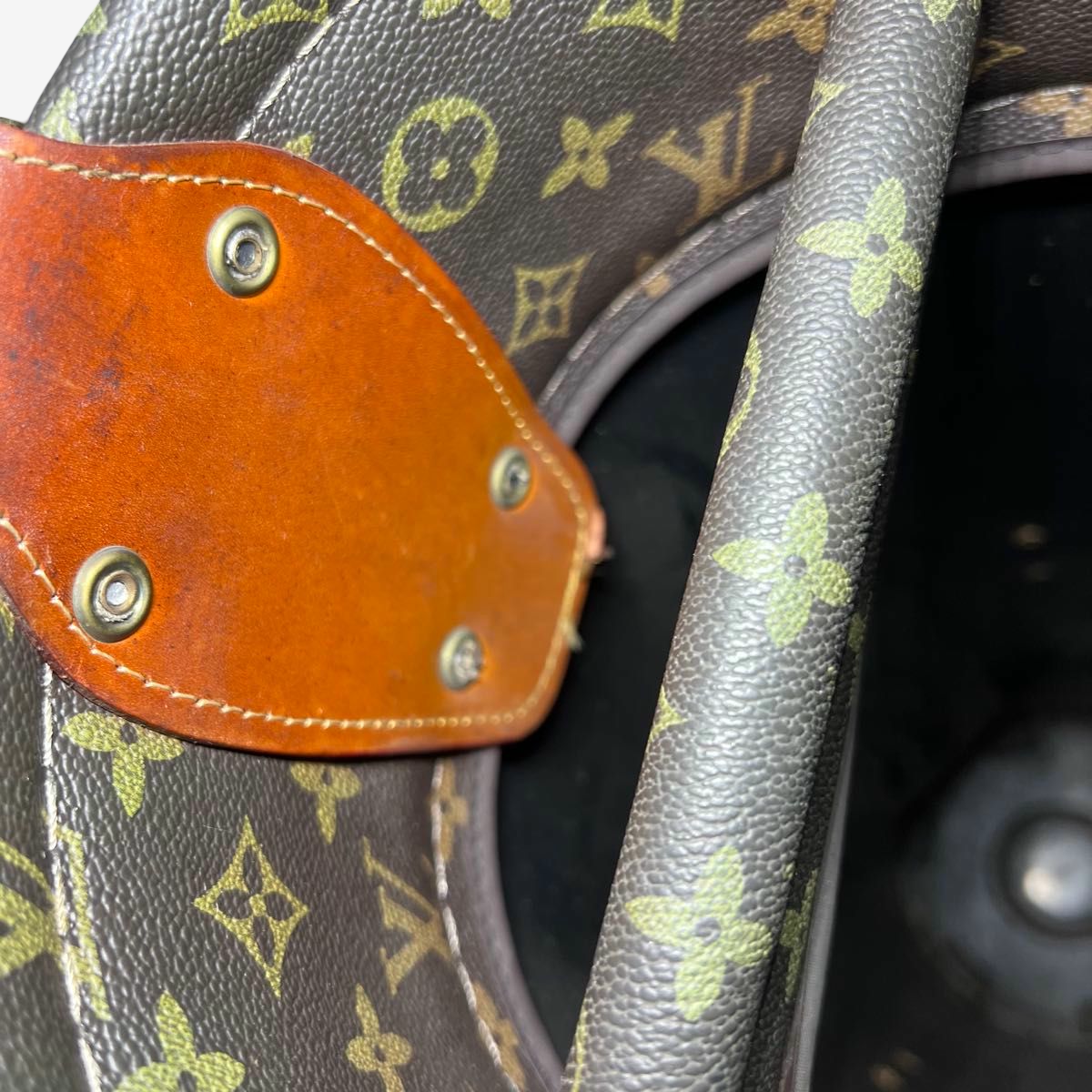 Louis Vuitton Vintage Monogram Golf Caddy Bag, Patinated Vachetta Leather, with Hood & Shoulder Strap
